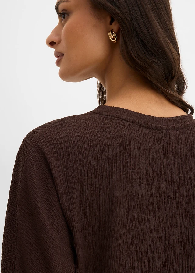 T-shirt en matière texturée • marron foncé • product-page.page-title-suffix