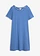 Rochie din tricot de bumbac cu fire cu flameuri, culoare: albastru cobalt/ecru dungat