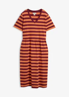 Robe en jersey coton • terre cuite-rouge érable rayé • Boutique bonprix