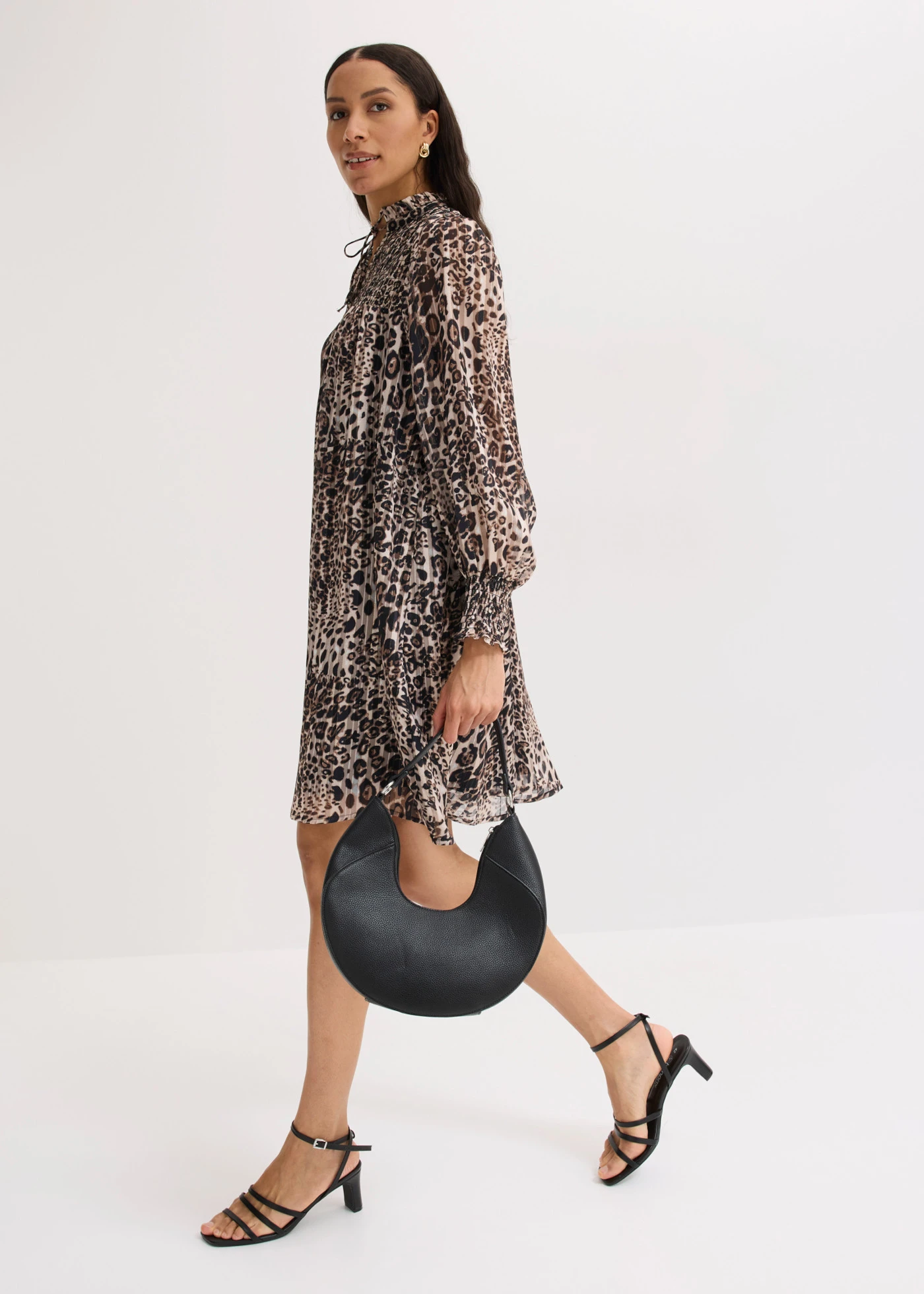 Rochie • bej-maro imprimeu leo • magazin bonprix