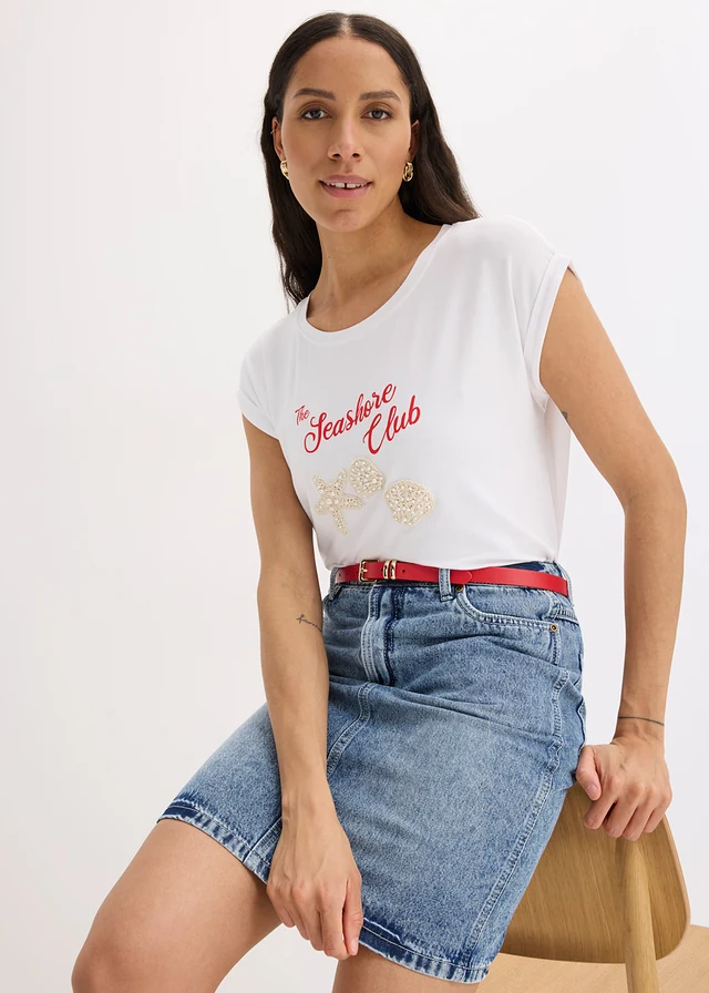 Tricou din viscoză moale • alb • magazin bonprix