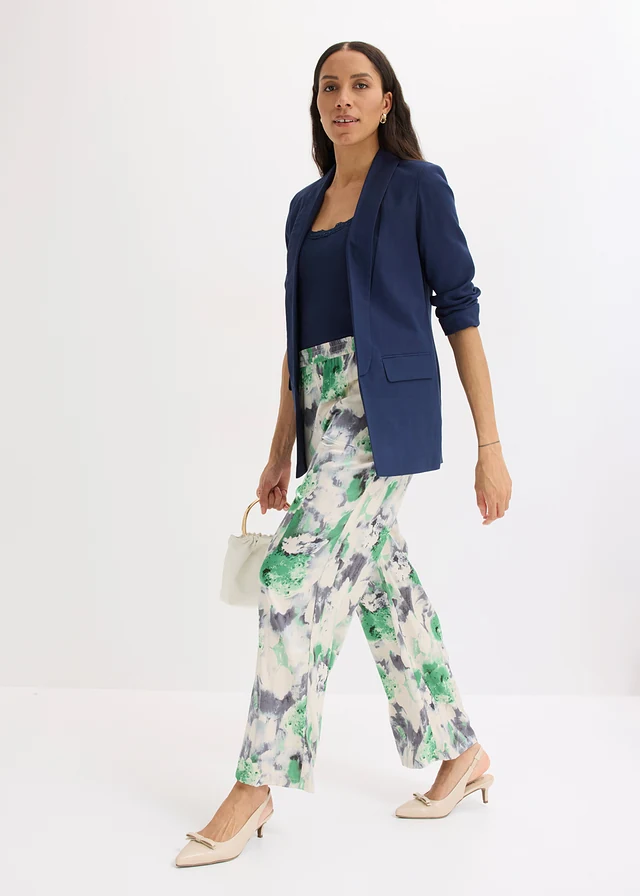 Pantalon large en satin • vert aventurine imprimé • product-page.page-title-suffix