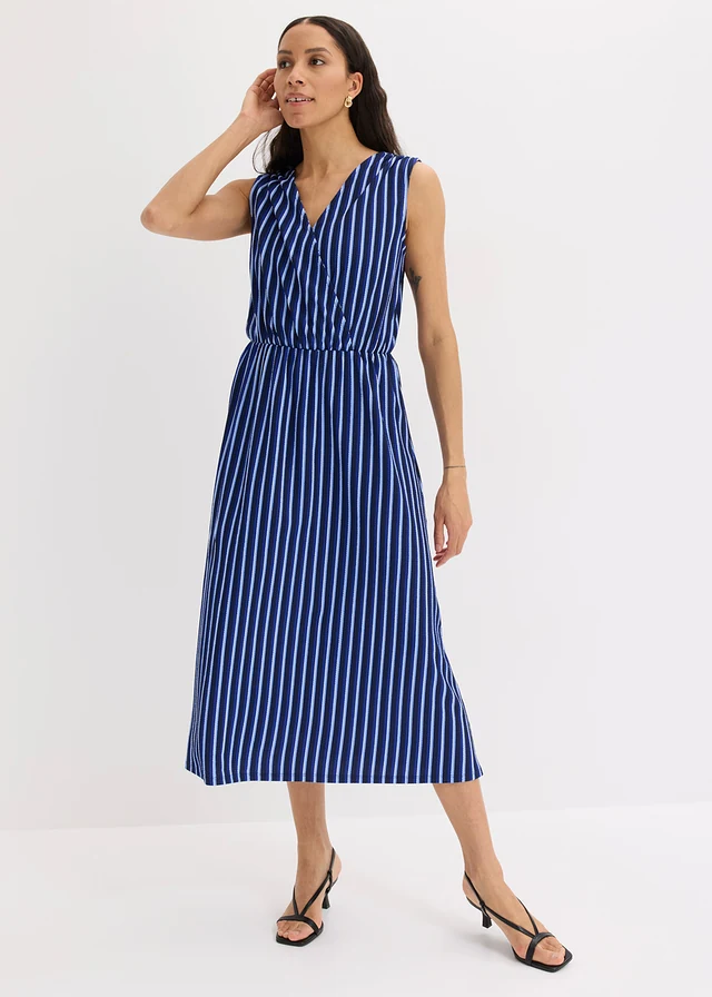 Robe en jersey crêpe texturé • bleu rayé • product-page.page-title-suffix