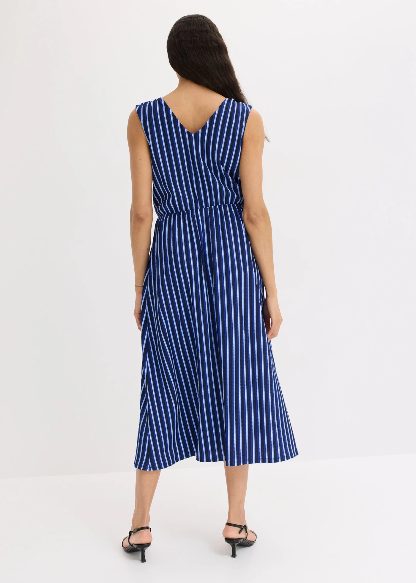 Robe en jersey crêpe texturé • bleu rayé • product-page.page-title-suffix
