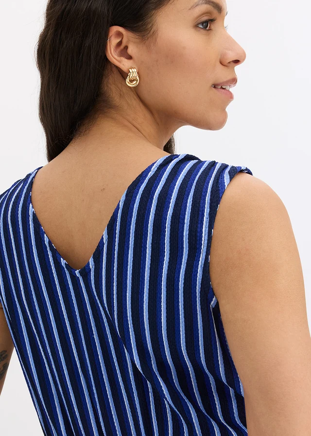 Robe en jersey crêpe texturé • bleu rayé • product-page.page-title-suffix