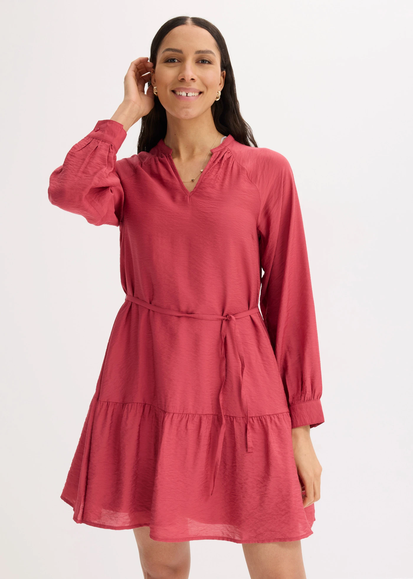 Tuniekjurk van zachte viscose-mix • kersenrood • bonprix online shop