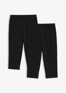 Lot de 2 leggings corsaire, Couleur: noir