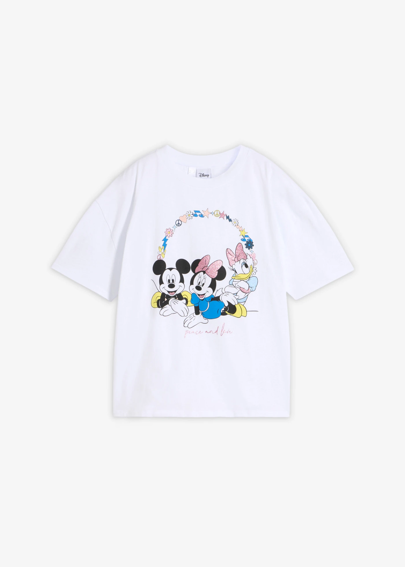 Bluză oversize cu Mickey Mouse, din tricot 100% din bumbac organic • alb cu imprimeu • magazin bonprix