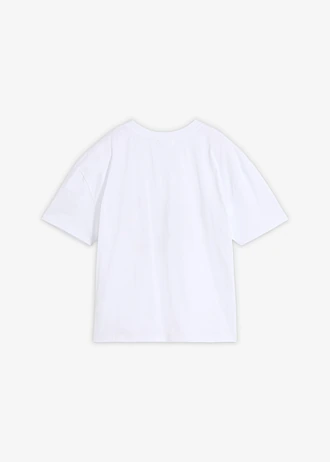 Oversize tričko Mickey Mouse z čisté bavlny, barva: bílá s potiskem