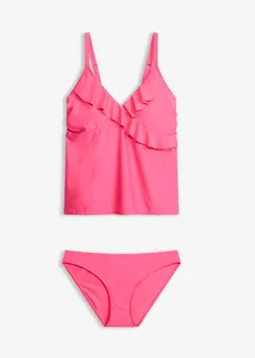 Tankini (ens. 2 pces) à volants • rose • Boutique bonprix