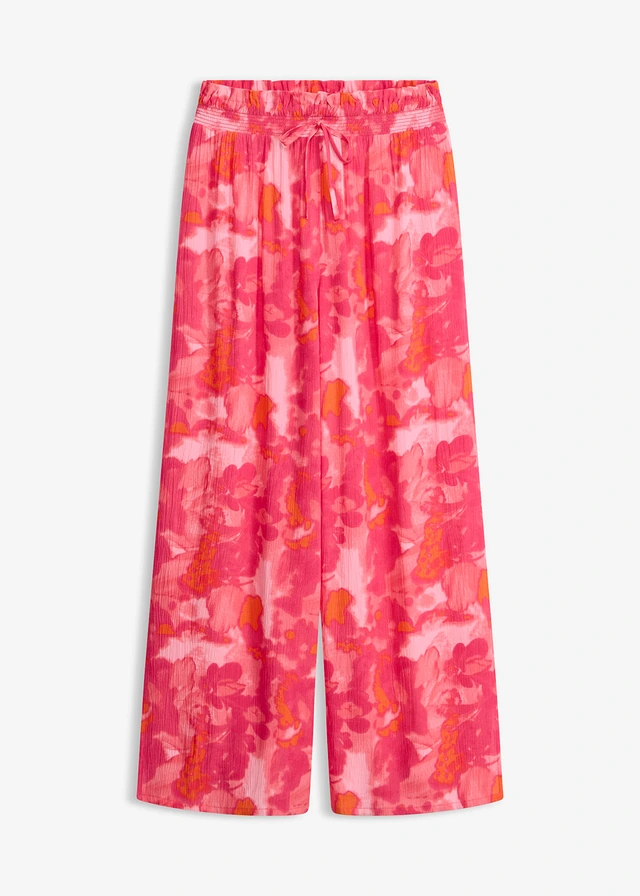 Pantalon de plage, effet froissé • corail-rose vif • Boutique bonprix