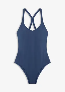 Maillot 1 pièce de sport à séchage rapide, dos nageur, Couleur: bleu brillant