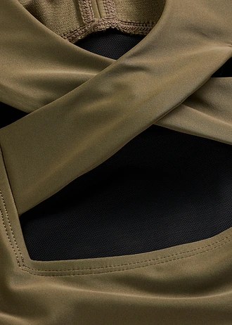 Medium corrigerend badpak met V-hals • donkerolijfgroen • bonprix online shop