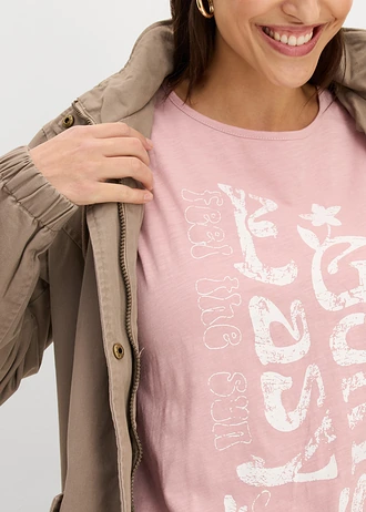 T-shirt long 100% coton • rose cendré • Boutique bonprix