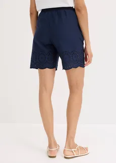 Short 100% coton avec taille élastiquée • bleu foncé • Boutique bonprix