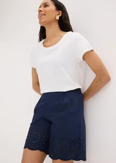 Short 100% coton avec taille élastiquée • bleu foncé • Boutique bonprix