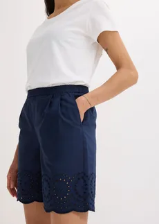 Short 100% coton avec taille élastiquée • bleu foncé • Boutique bonprix