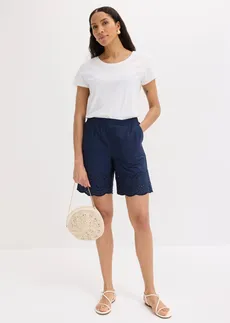 Short 100% coton avec taille élastiquée • bleu foncé • Boutique bonprix