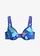 Bikinový top s kosticemi, barva: modrá s květy