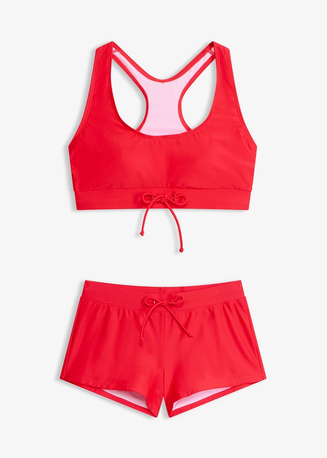 Bikini brassière et shorty (ens. 2 pces), Couleur: rouge