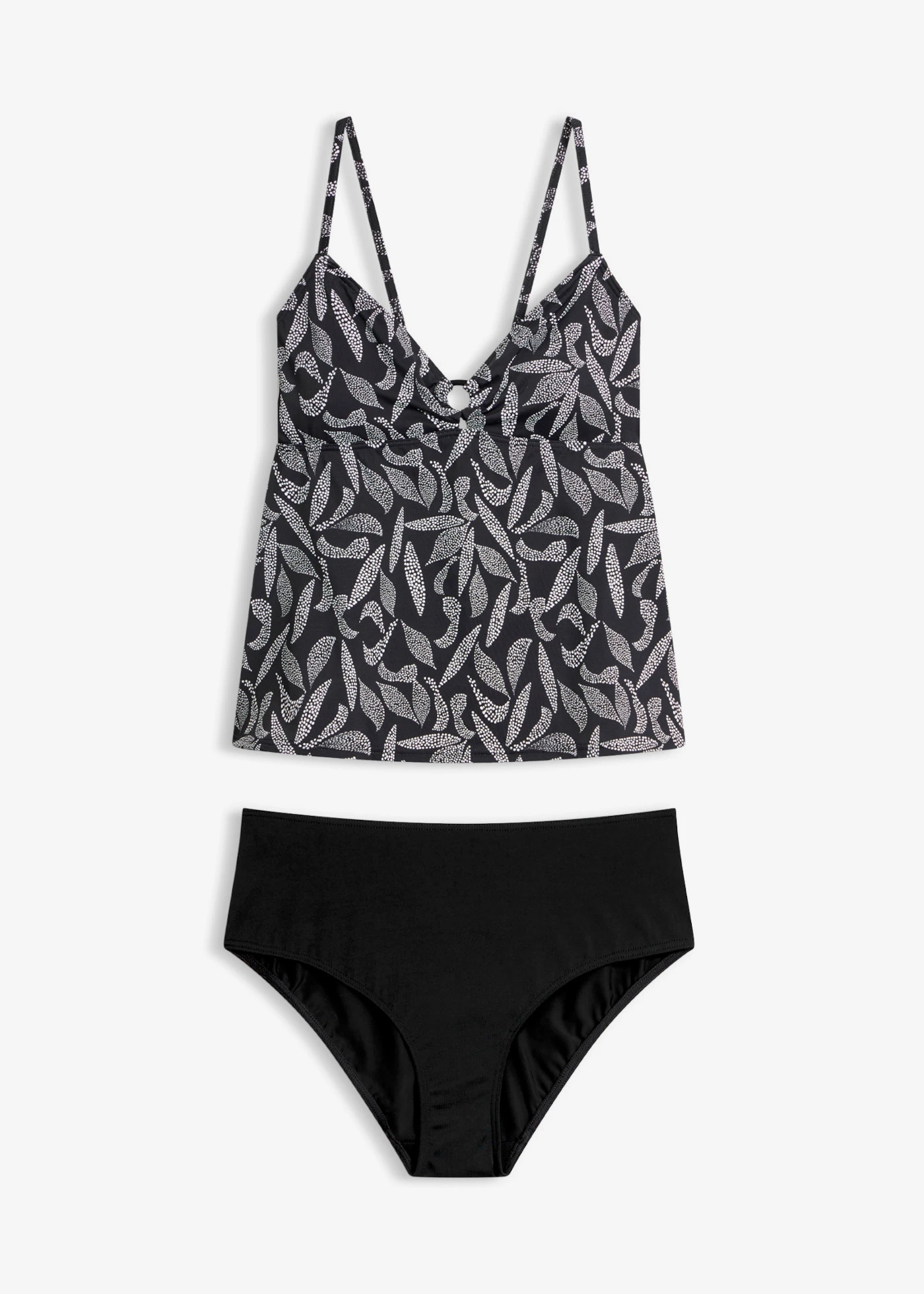 Costum baie tankini (set/2piese) • negru cu imprimeu • magazin bonprix