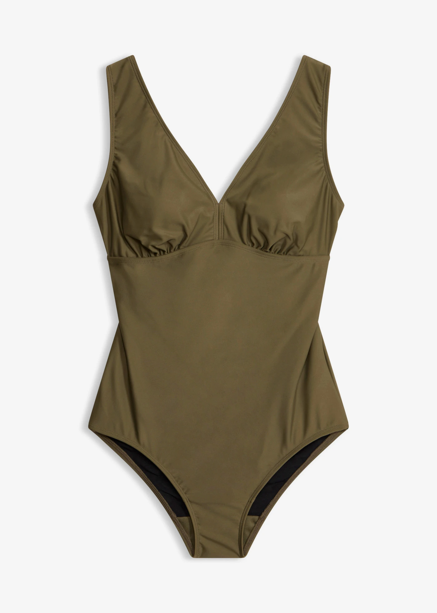 Maillot 1 pièce sculptant à col en V, maintien modéré • olive foncé • Boutique bonprix