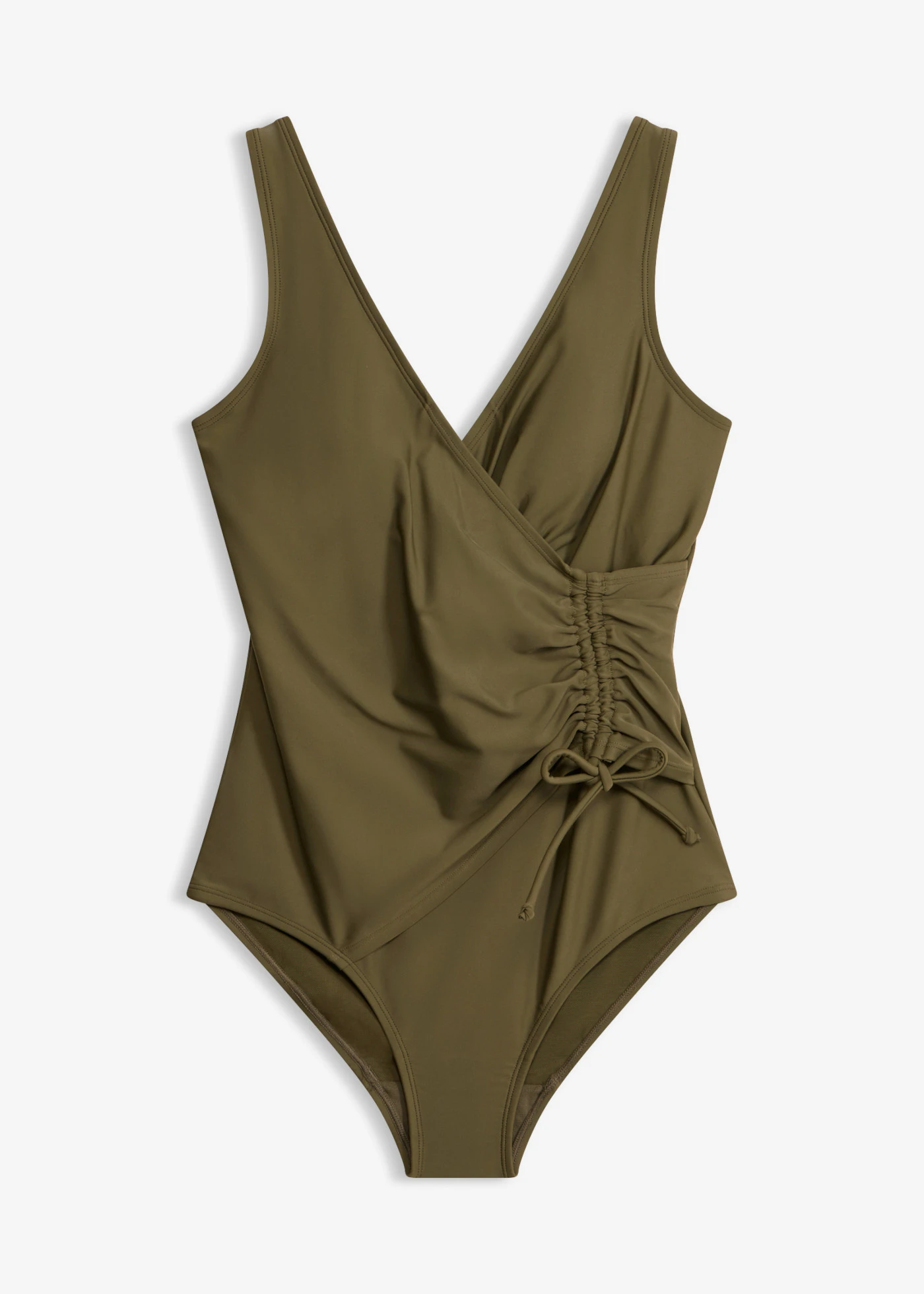 Maillot 1 pièce sculptant à fronces, maintien léger • olive foncé • Boutique bonprix