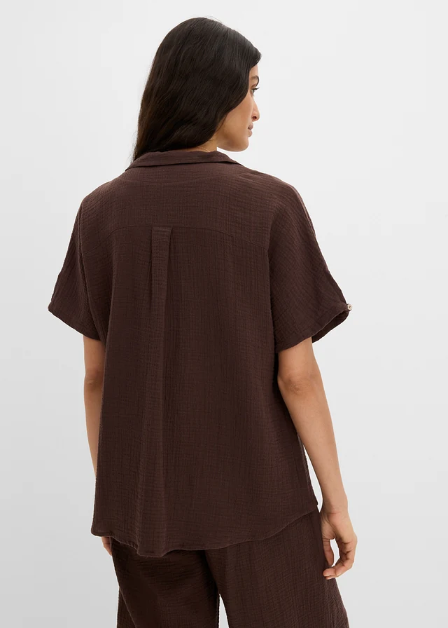 Tuniek van zachte mousseline • donkerbruin • product-page.page-title-suffix