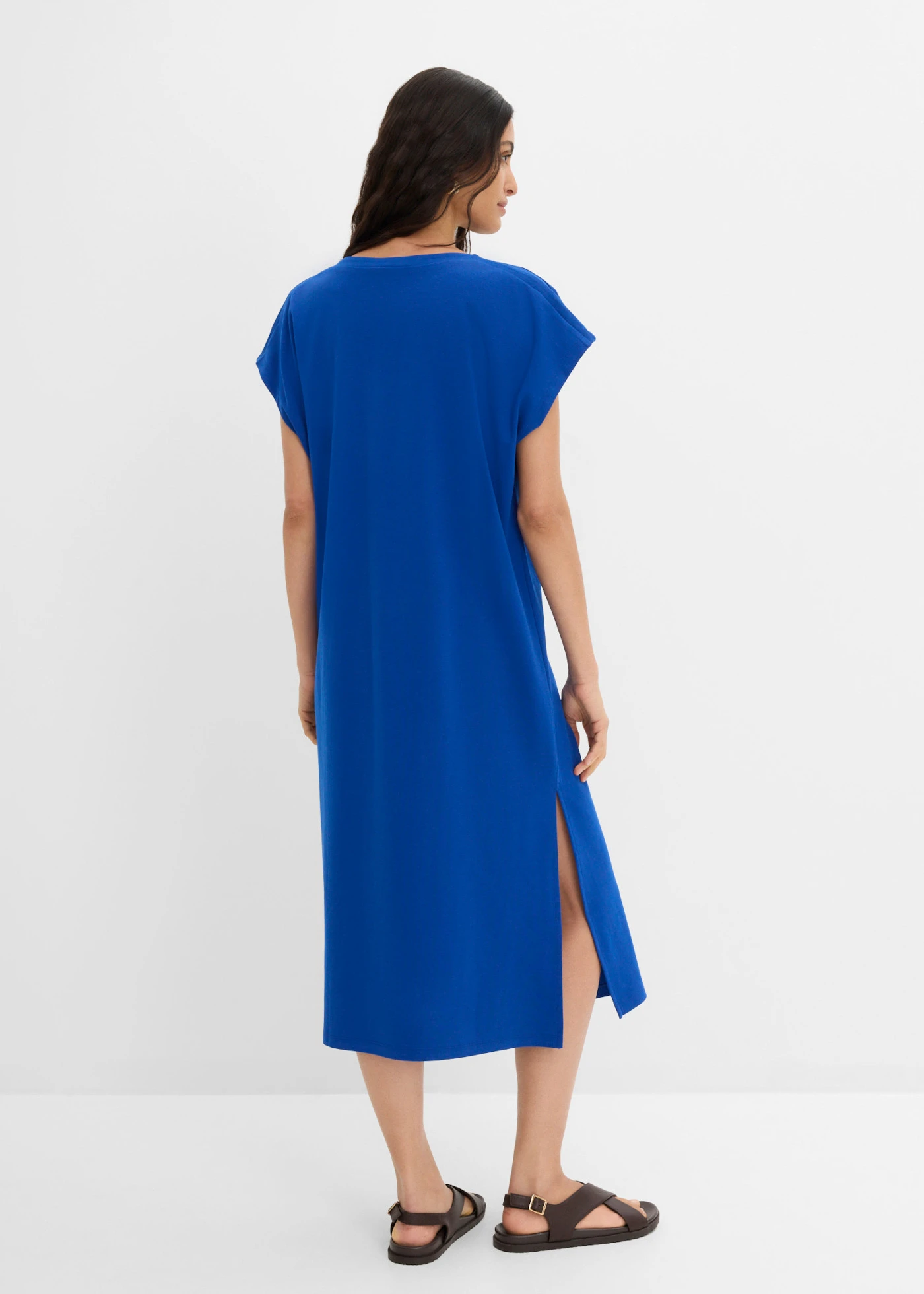 Rochie din tricot din bumbac organic • albastru-cobalt • magazin bonprix