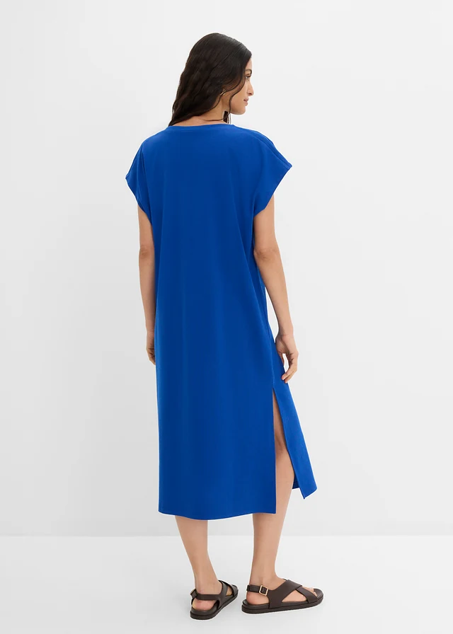 Rochie din tricot din bumbac organic • albastru-cobalt • magazin bonprix