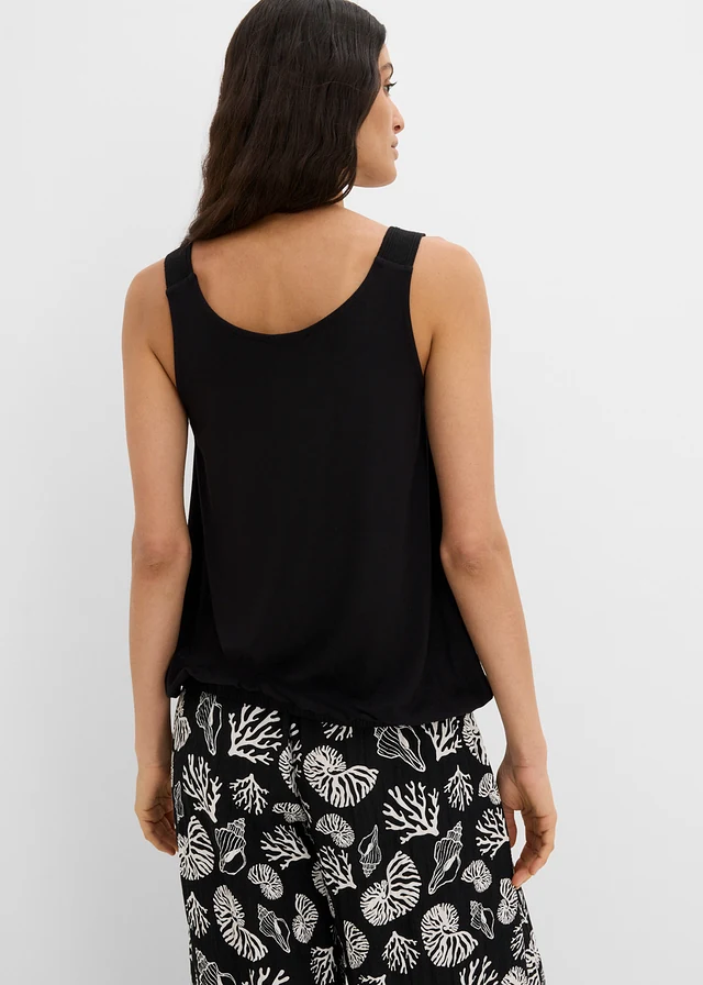 Top din material cu viscoză • negru • magazin bonprix