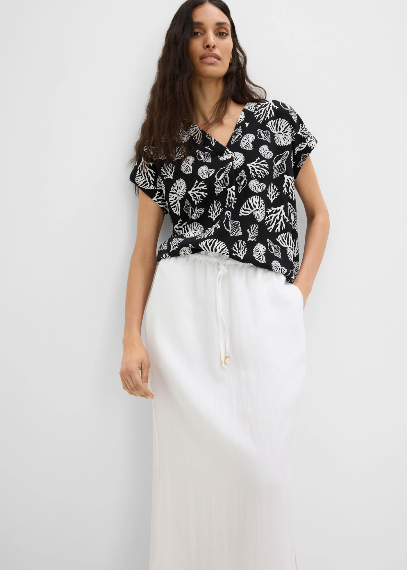 Maxi rok in een viscosemix • wit • product-page.page-title-suffix