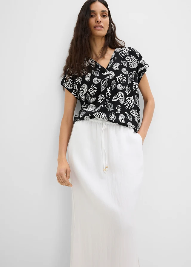 Jupe longue en viscose mélangée • blanc • product-page.page-title-suffix