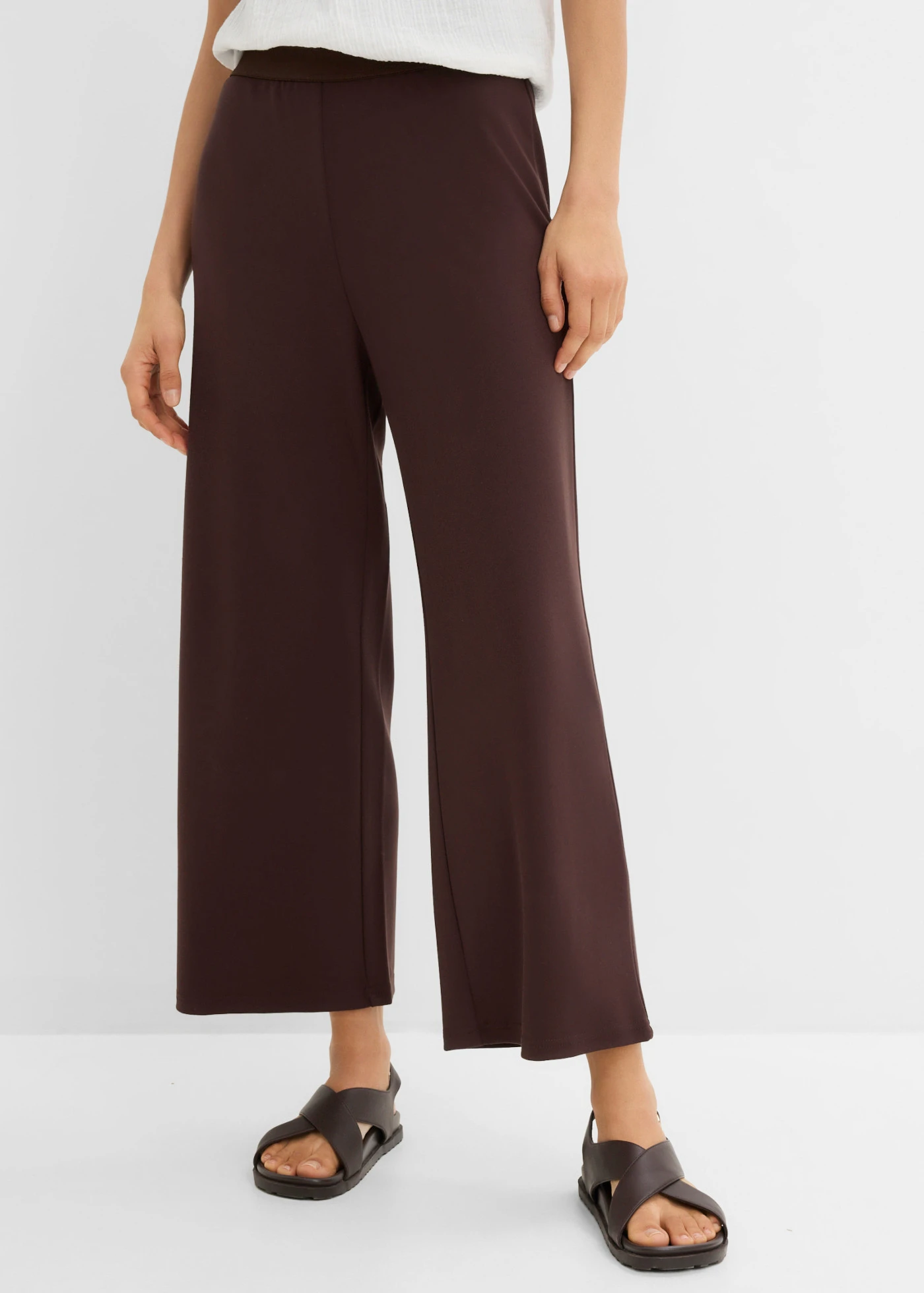 Culotte kalhoty z viskózové směsi • tmavě hnědá • bonprix obchod