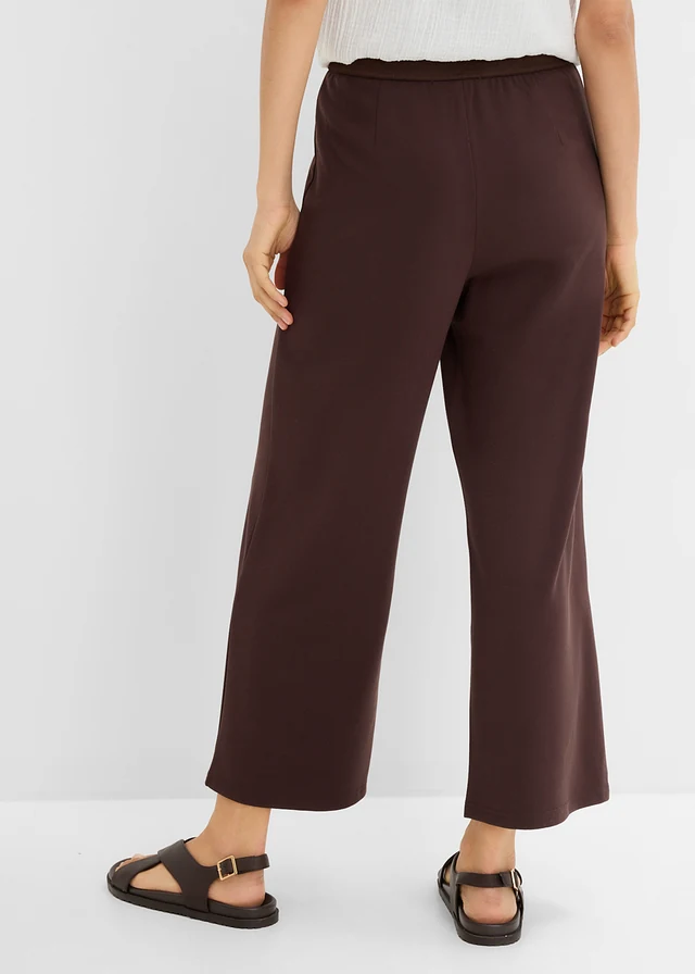 Culotte kalhoty z viskózové směsi • tmavě hnědá • bonprix obchod
