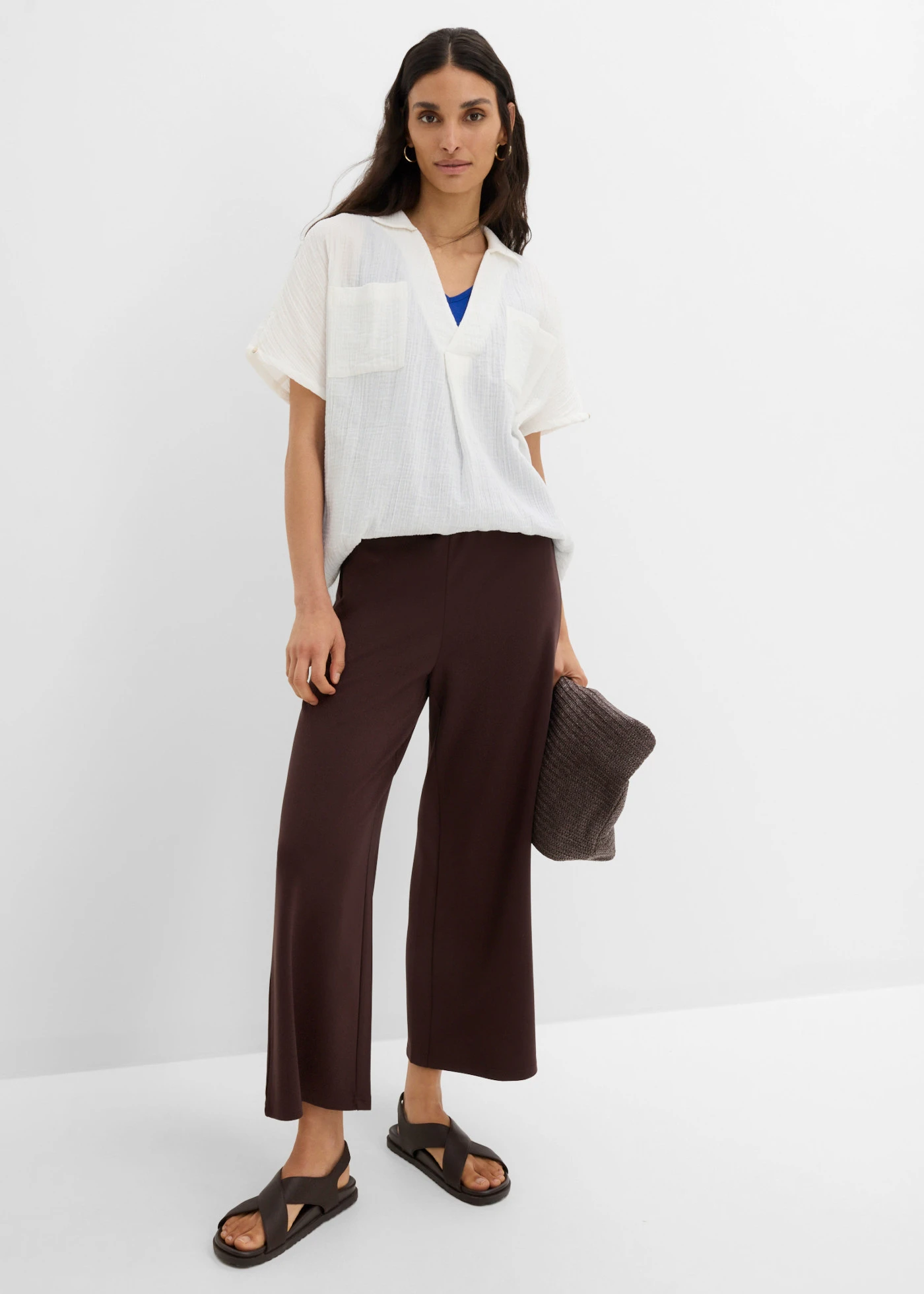 Culotte nadrág viszkóz keverékből • sötétbarna • bonprix áruház