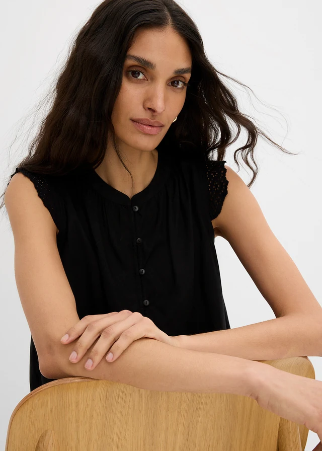 Top din viscoză • negru • magazin bonprix