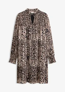 Jurk, Kleur: beige-bruin luipaardprint