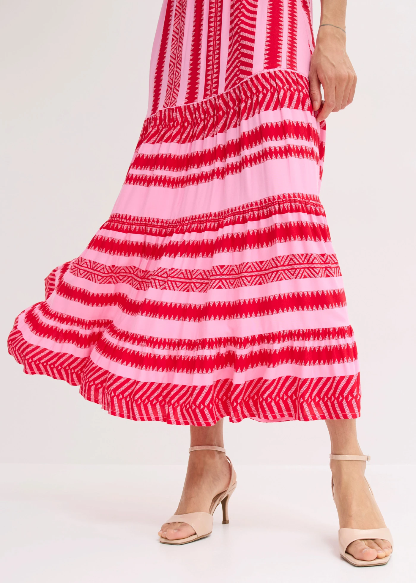 Jupe longue et fluide en viscose • rose/rouge imprimé • product-page.page-title-suffix