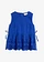 Blouse sans manches avec broderies anglaises, fendue sur les côtés, Couleur: bleu cobalt