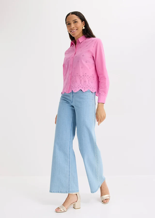 Chemisier en broderie anglaise, 100% coton • rose vif • product-page.page-title-suffix