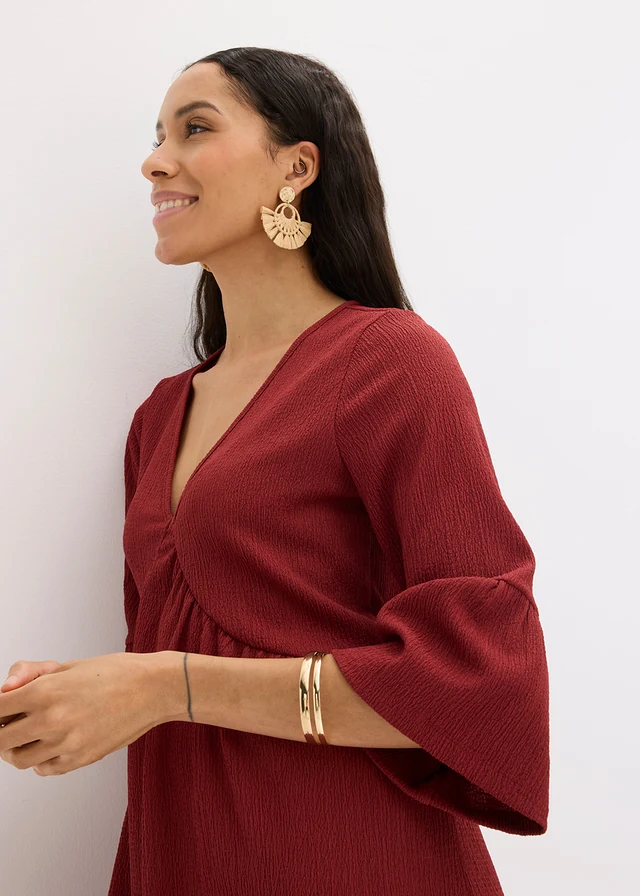 Rochie-tunică din jerse • roșu oxid • magazin bonprix