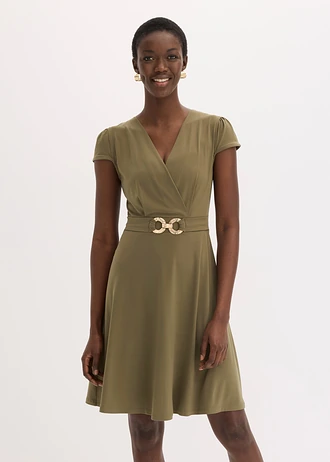 Dzsörzé ruha dekoratív zárral • sötét olivazöld • bonprix áruház