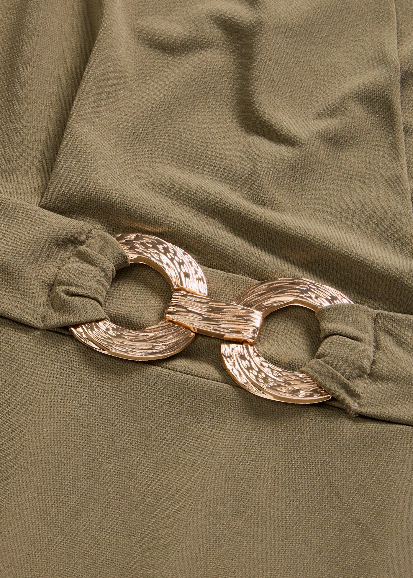 Rochie jerse cu închidere decorativă • oliv închis • magazin bonprix