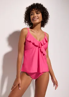 Tankini (ens. 2 pces) à volants • rose • Boutique bonprix