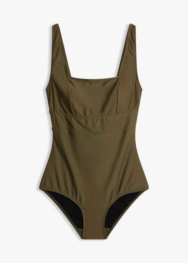 Maillot 1 pièce sculptant à encolure carrée, maintien léger