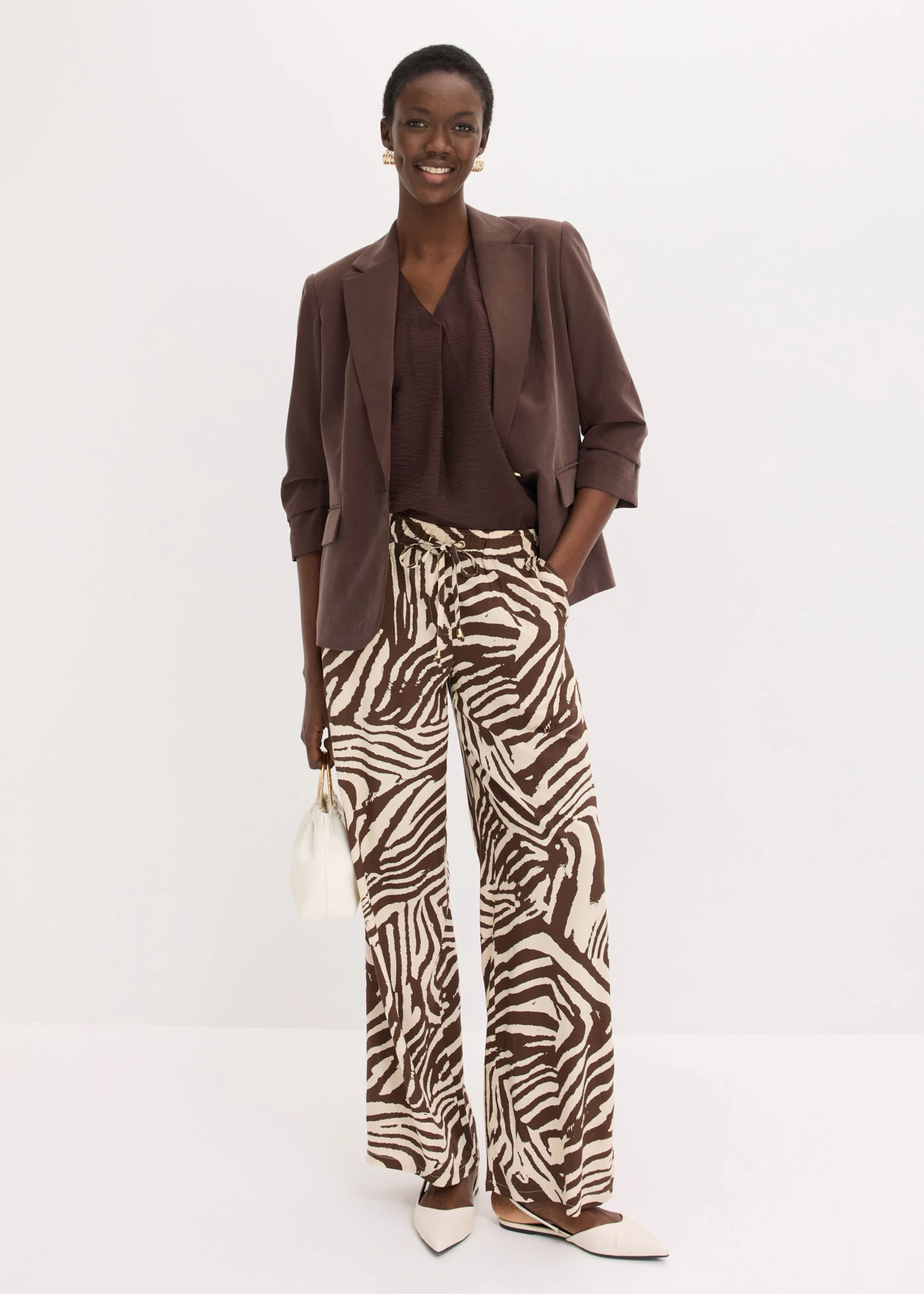 Blouse fluide en viscose mélangée • marron foncé • product-page.page-title-suffix