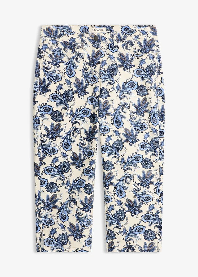 Pantalon corsaire en coton extensible