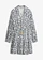 Robe en viscose texturée avec fil brillant, Couleur: blanc/bleu imprimé