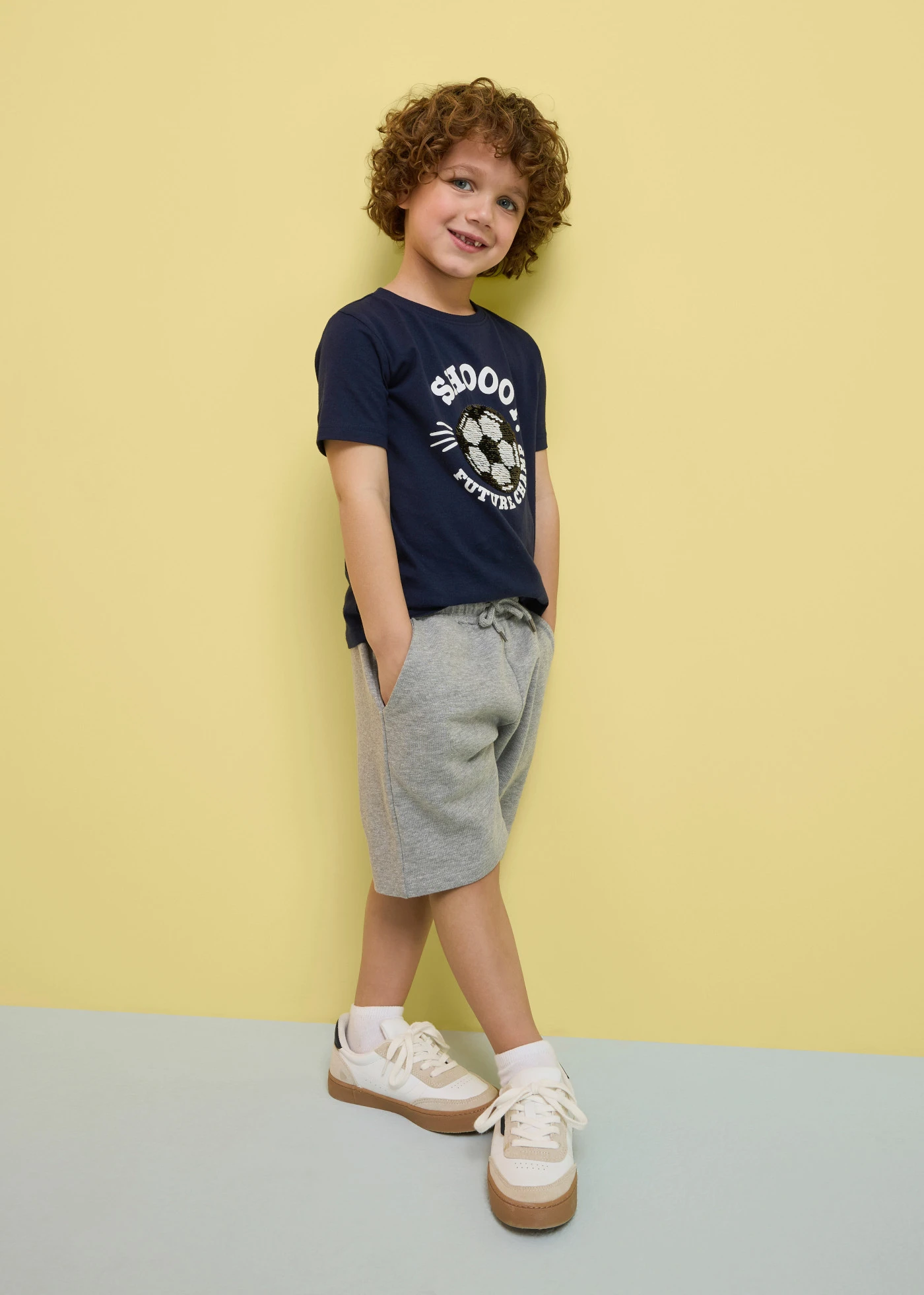Tricou cu paiete reversibile, din bumbac organic 100% • bleumarin cu imprimeu • magazin bonprix